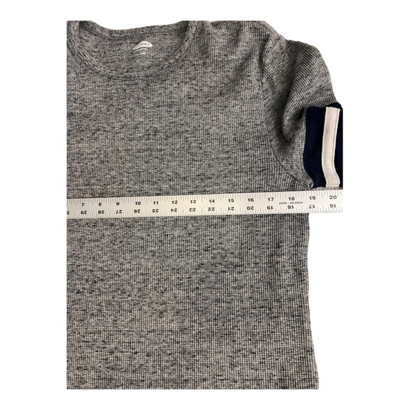 Old Navy Long Sleeve Thermal Gray Mens w White Stripe On Sleeves Mens Large - Picture 4 of 5